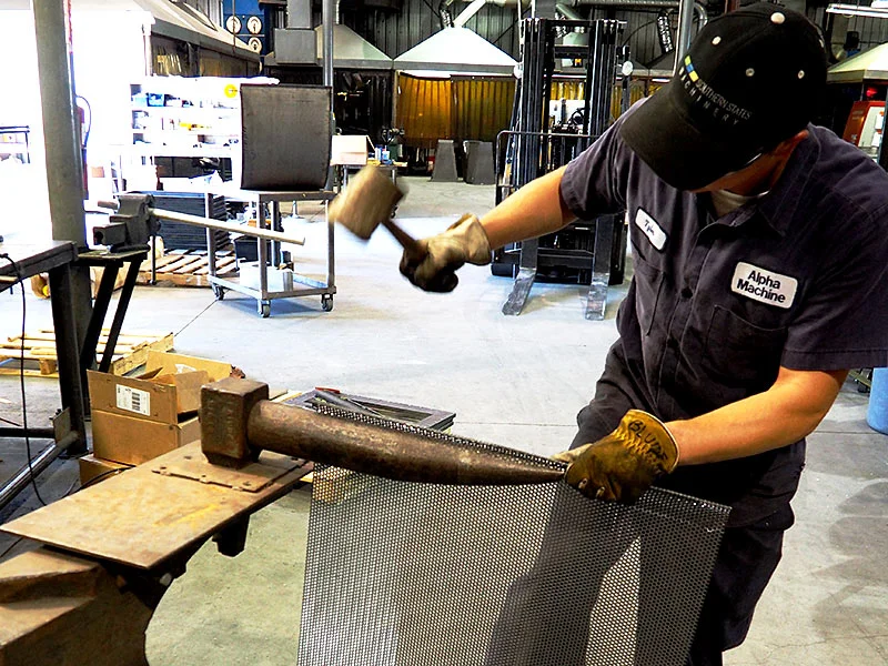 Original Alpha fabrication workshop photograph